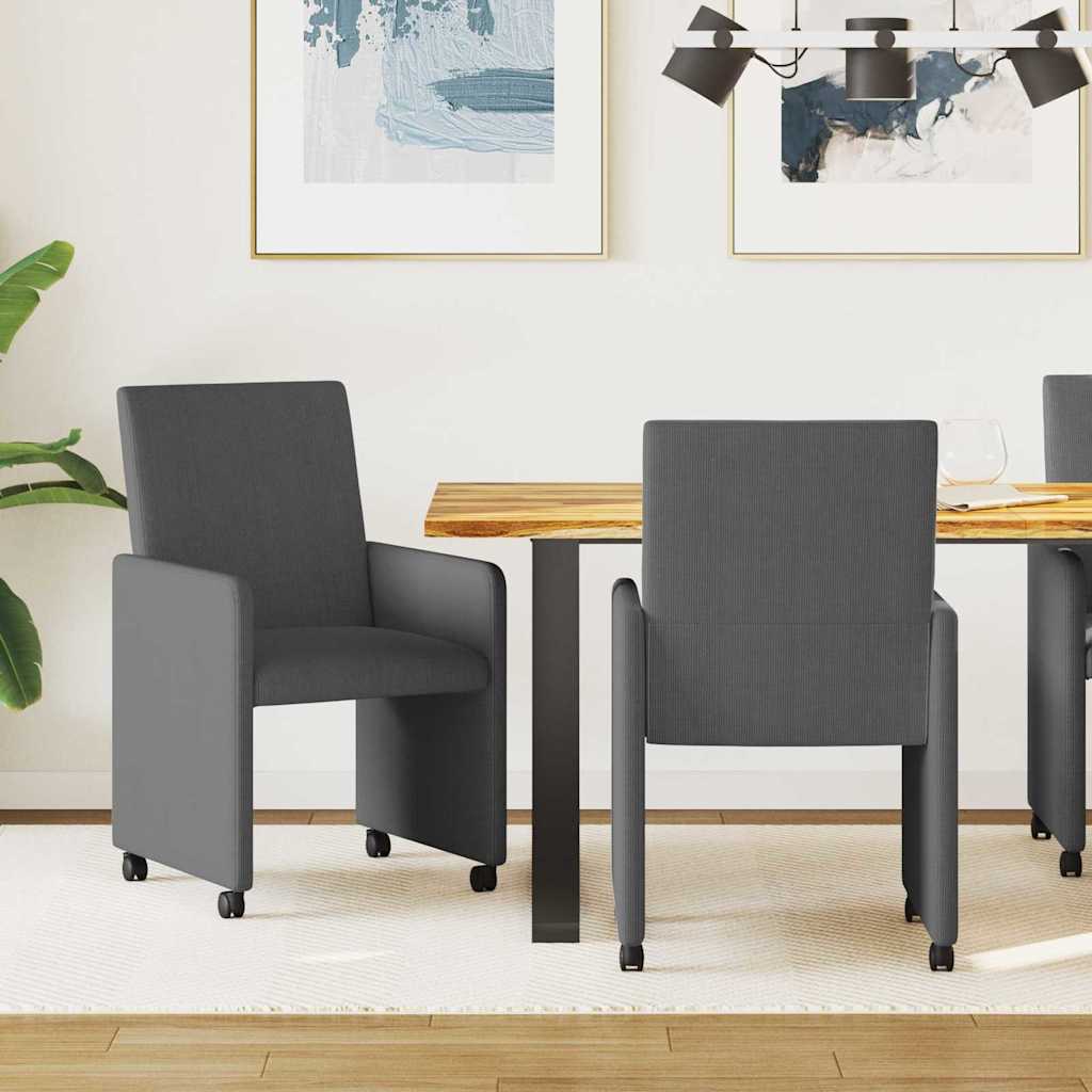 Sillas De Comedor Con Ruedas 2 Uds. Tela De Pana