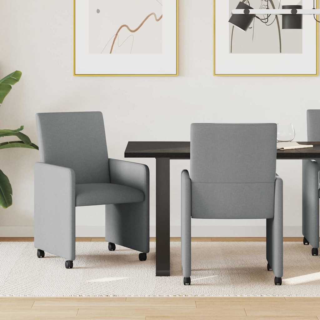 Sillas De Comedor Con Ruedas 2 Uds. Tela 57 X 66 X 94 Cm
