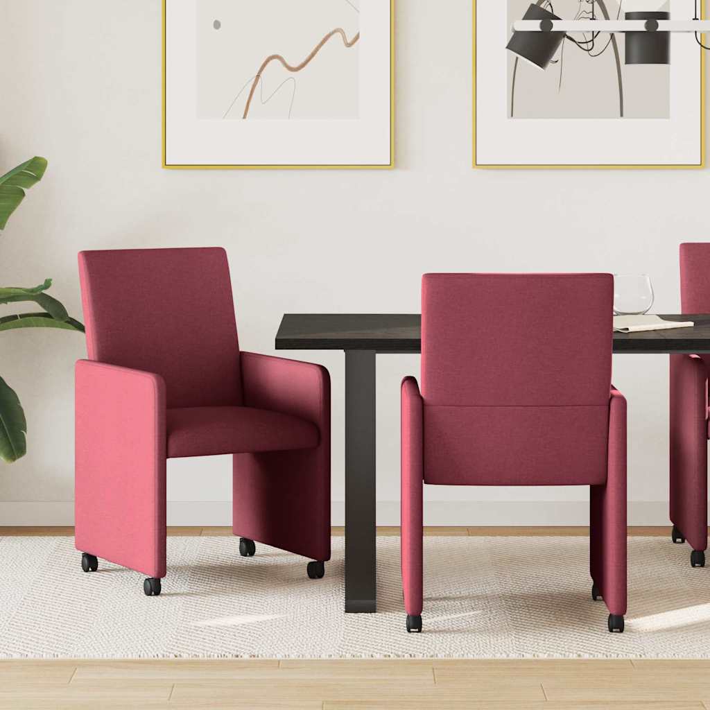 Sillas De Comedor Con Ruedas 2 Uds. Tela 57 X 66 X 94 Cm