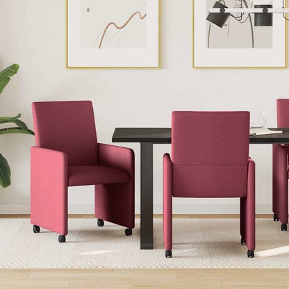 Sillas De Comedor Con Ruedas 2 Uds. Tela 57 X 66 X 94 Cm