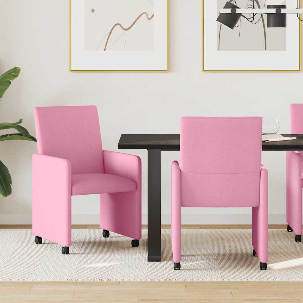 Sillas De Comedor Con Ruedas 2 Uds. Tela 57 X 66 X 94 Cm