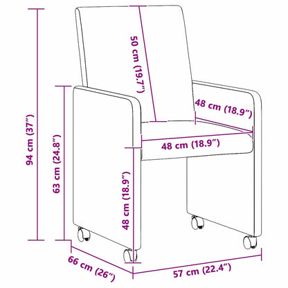 Sillas De Comedor Con Ruedas 2 Uds. Tela 57 X 66 X 94 Cm