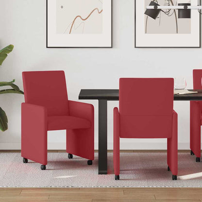 Sillas De Comedor Con Ruedas 2 Uds. Cuero Sintético