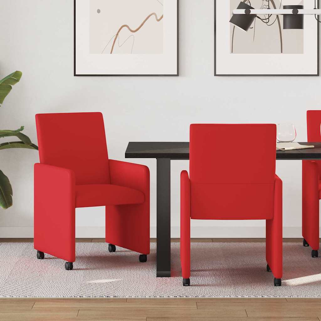 Sillas De Comedor Con Ruedas 2 Uds. Cuero Sintético