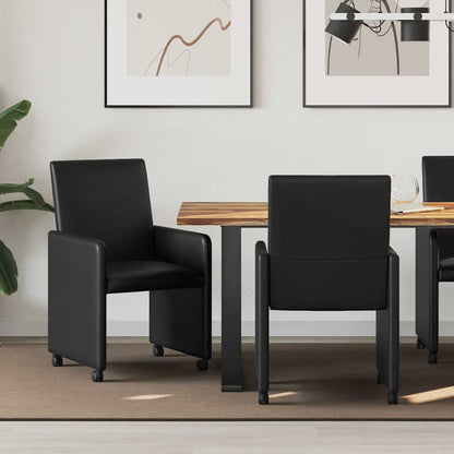 Sillas De Comedor Con Ruedas 2 Uds. Cuero Sintético
