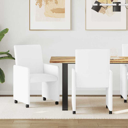 Sillas De Comedor Con Ruedas 2 Uds. Cuero Sintético