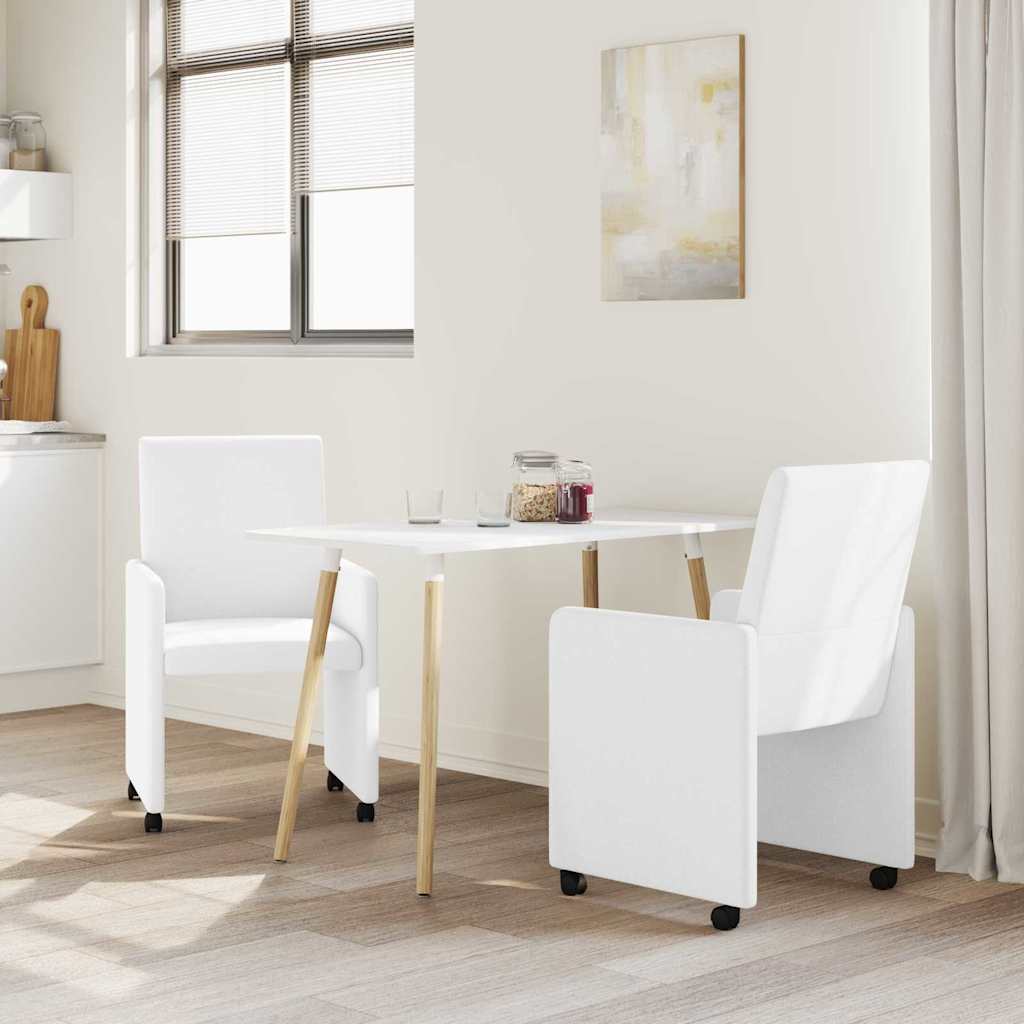 Sillas De Comedor Con Ruedas 2 Uds. Cuero Sintético