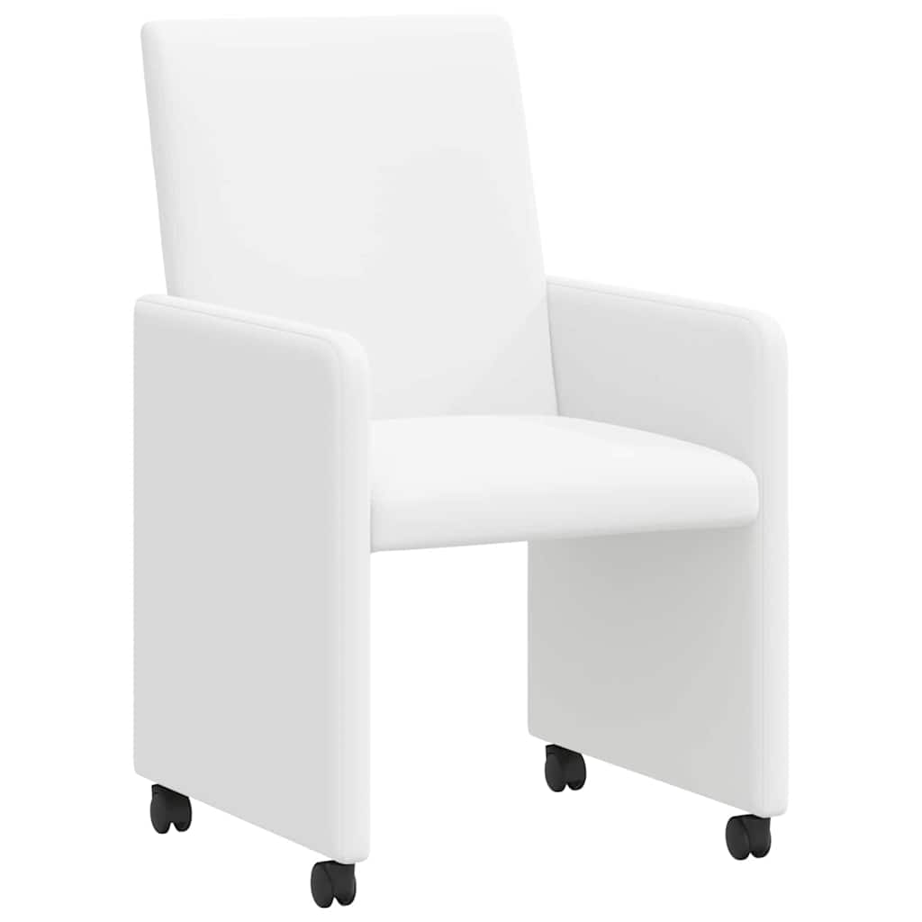 Sillas De Comedor Con Ruedas 2 Uds. Cuero Sintético