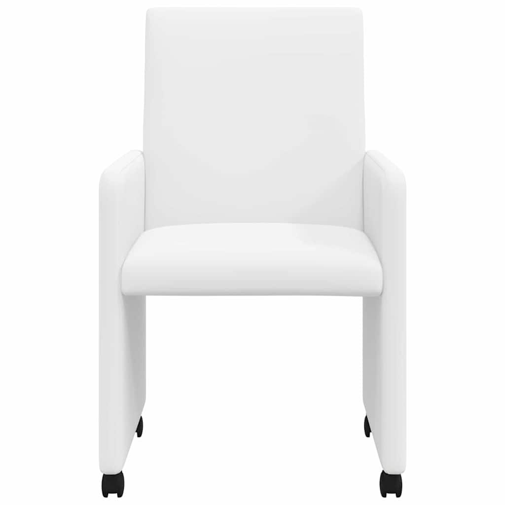 Sillas De Comedor Con Ruedas 2 Uds. Cuero Sintético