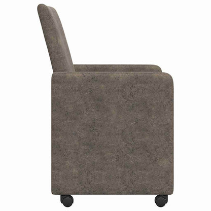Sillas De Comedor Con Ruedas 2 Uds. Cuero De Ante Sintético