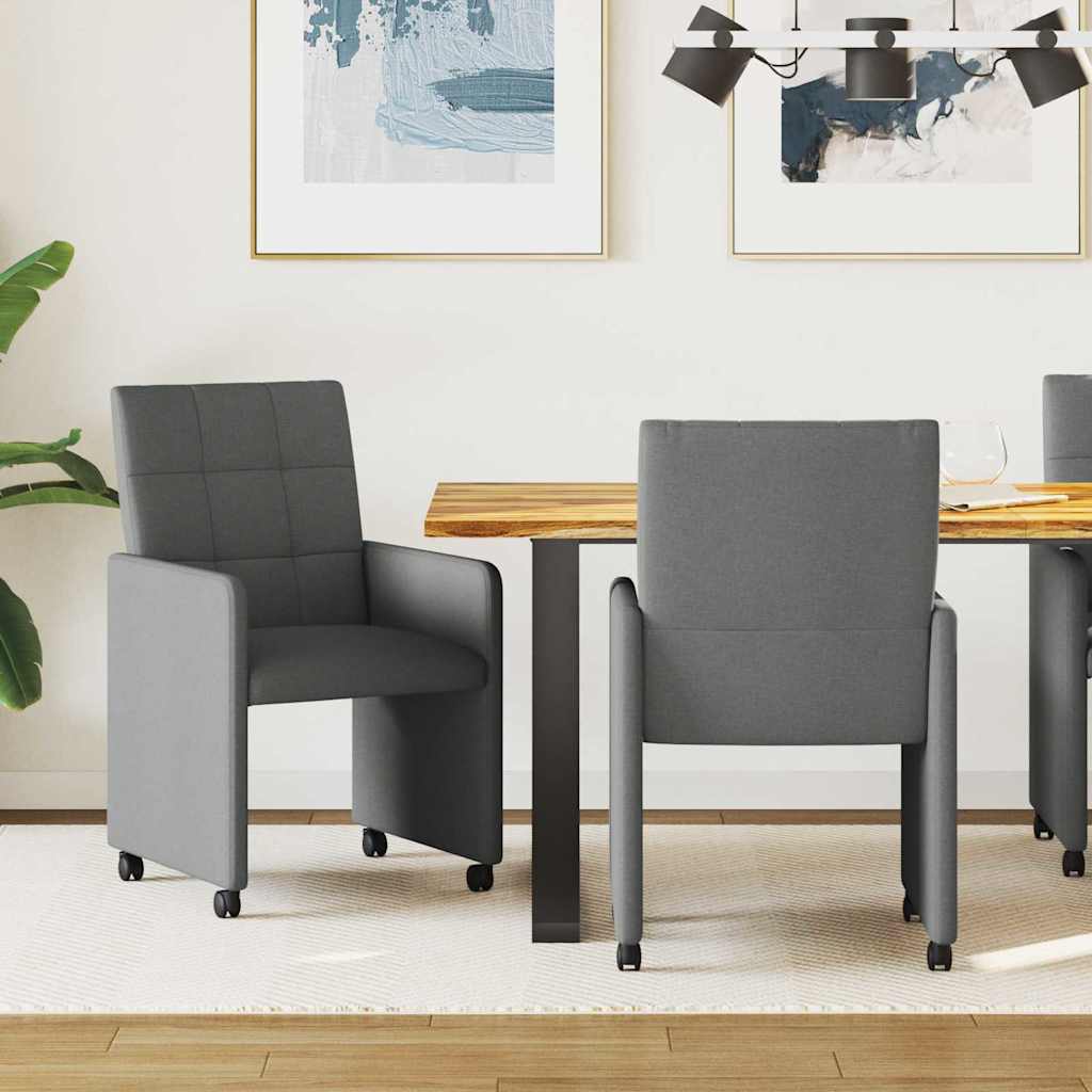Sillas De Comedor Con Ruedas 2 Uds. Tela 58 X 65 X 94 Cm