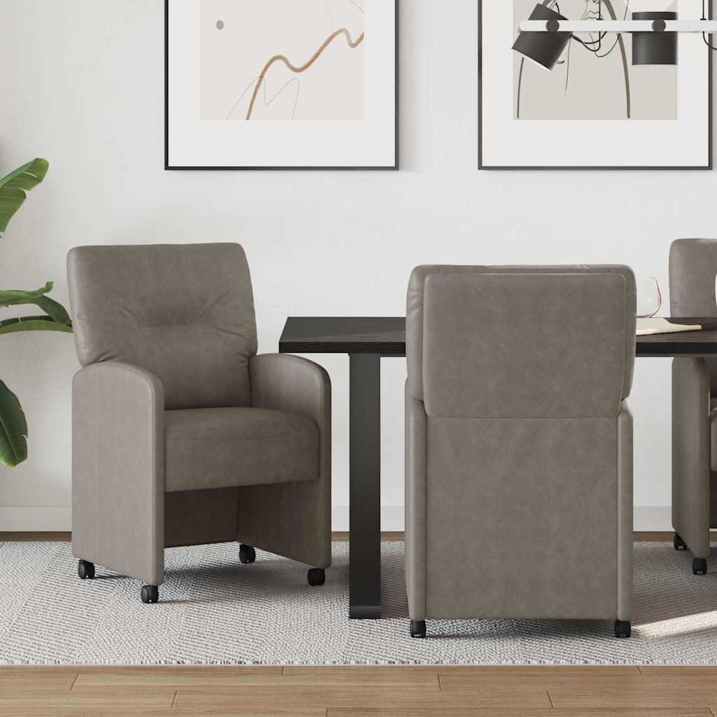Sillas De Comedor Con Ruedas 2 Uds. Cuero Sintético