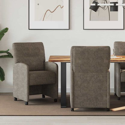 Sillas De Comedor Con Ruedas 2 Uds. Cuero De Ante Sintético