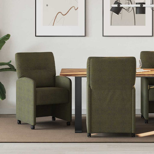 Sillas De Comedor Con Ruedas 2 Uds. Cuero De Ante Sintético