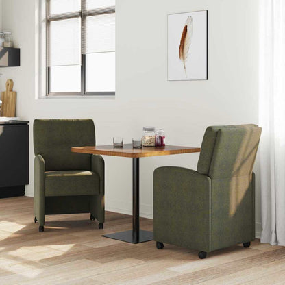 Sillas De Comedor Con Ruedas 2 Uds. Cuero De Ante Sintético