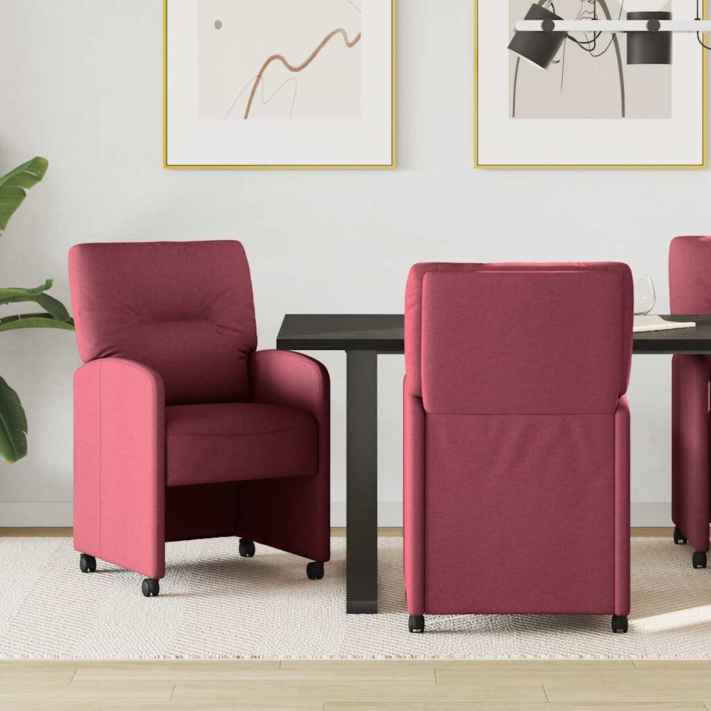 Sillas De Comedor Con Ruedas 2 Uds. Tela 57 X 67 X 95 Cm