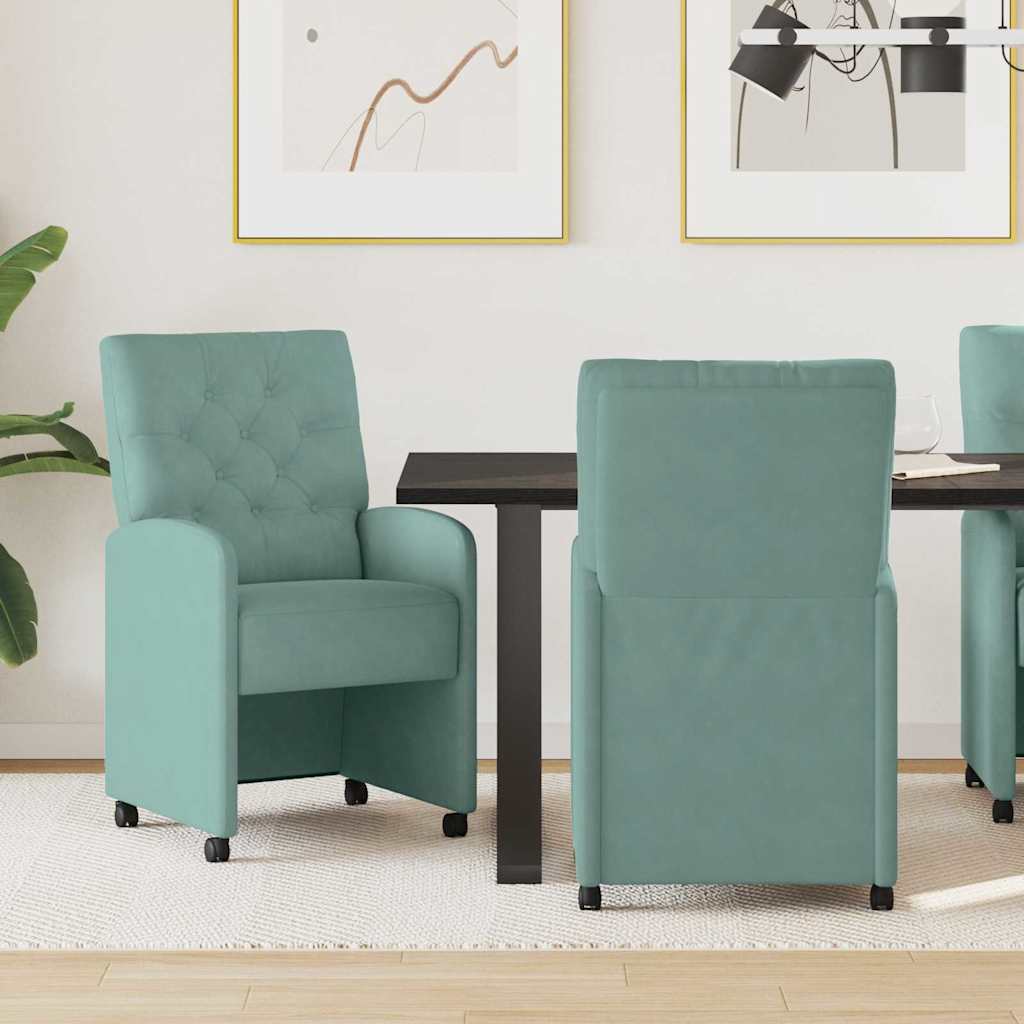 Sillas De Comedor Con Ruedas 2 Uds. Terciopelo