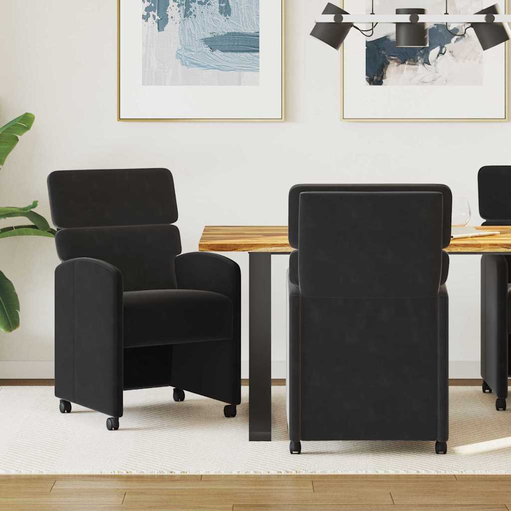 Sillas De Comedor Con Ruedas 2 Uds. Terciopelo