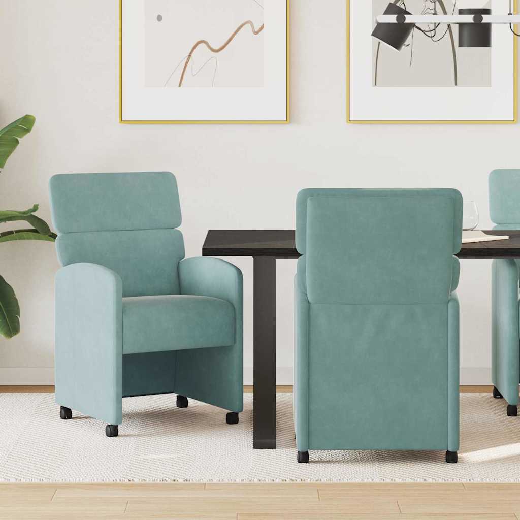 Sillas De Comedor Con Ruedas 2 Uds. Terciopelo