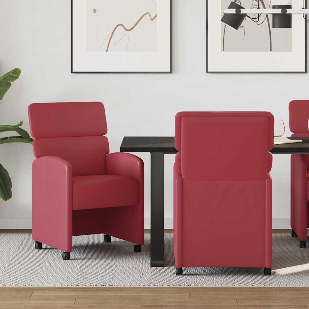 Sillas De Comedor Con Ruedas 2 Uds. Cuero Sintético