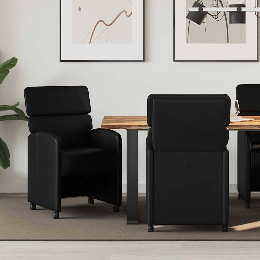 Sillas De Comedor Con Ruedas 2 Uds. Cuero Sintético