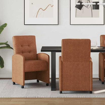 Sillas De Comedor Con Ruedas 2 Uds. Cuero Sintético