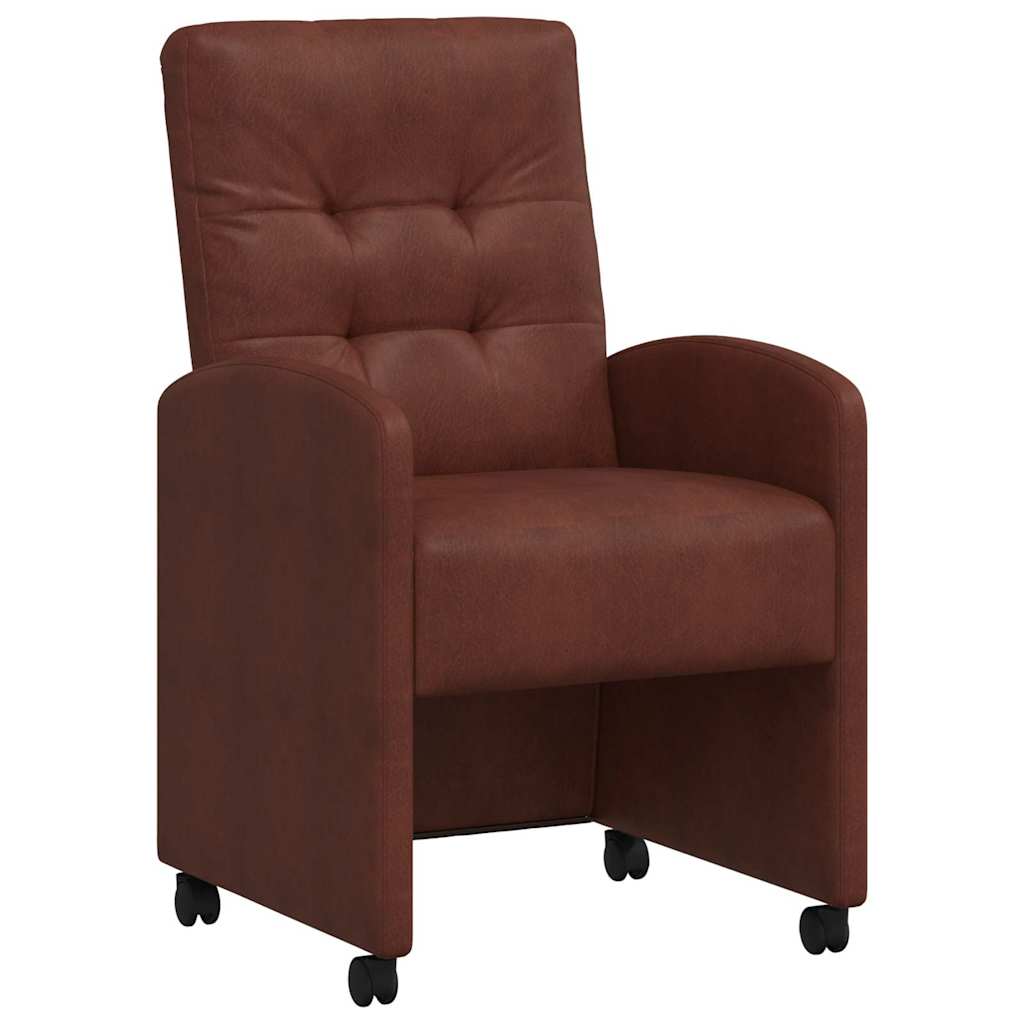Sillas De Comedor Con Ruedas 2 Uds. Cuero Sintético
