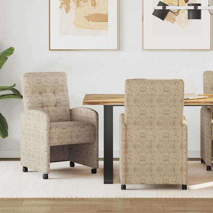 Sillas De Comedor Con Ruedas 2 Uds. Cuero De Ante Sintético