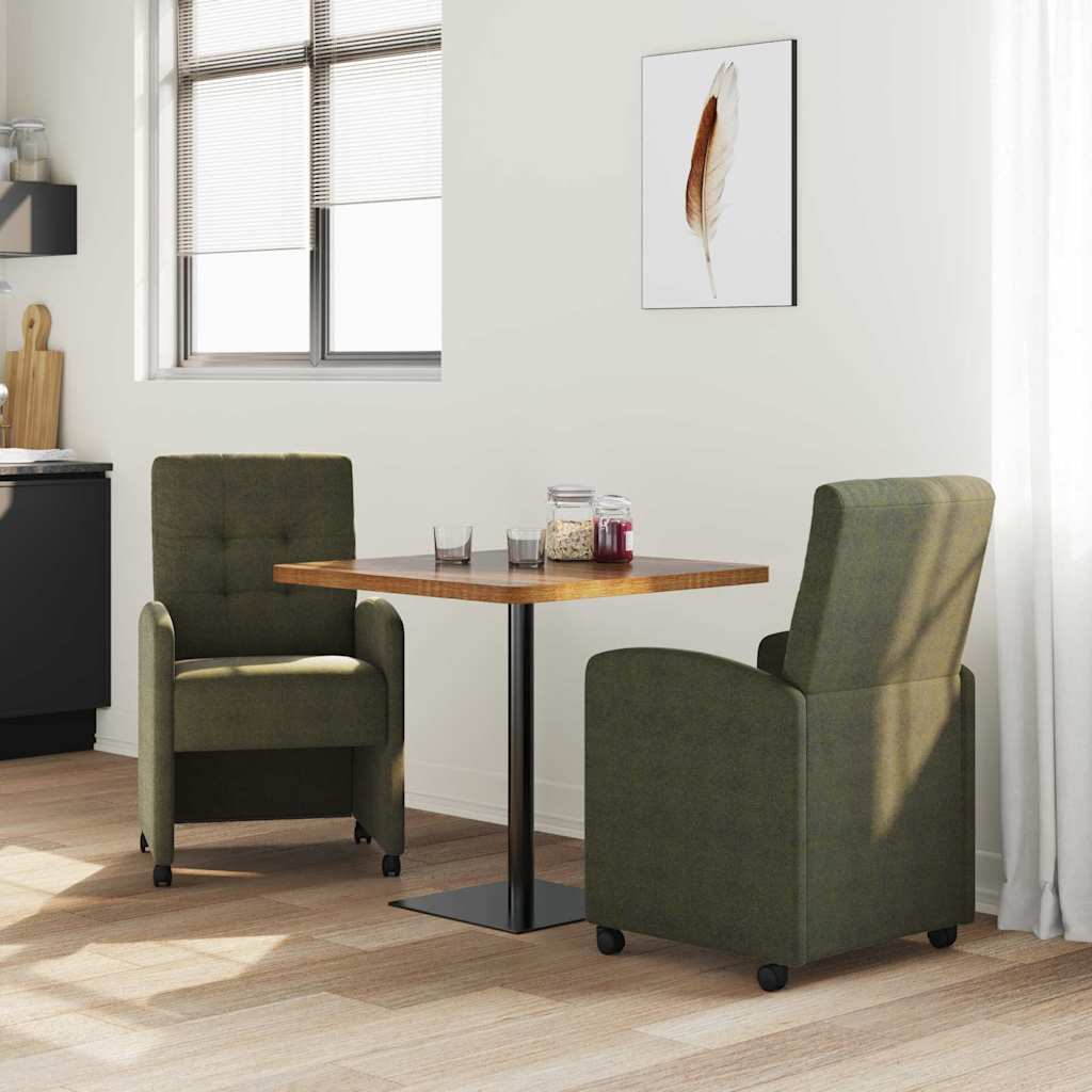 Sillas De Comedor Con Ruedas 2 Uds. Cuero De Ante Sintético