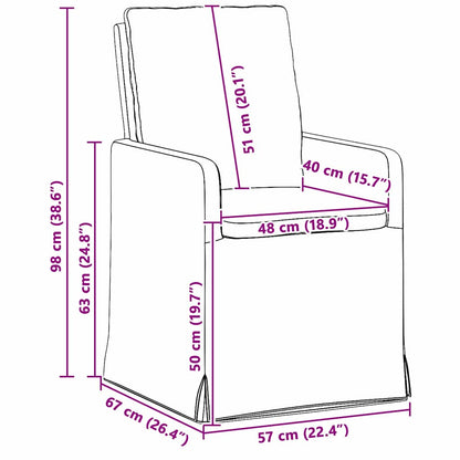 Sillas De Comedor 2 Uds. Lino 57 X 67 X 98 Cm