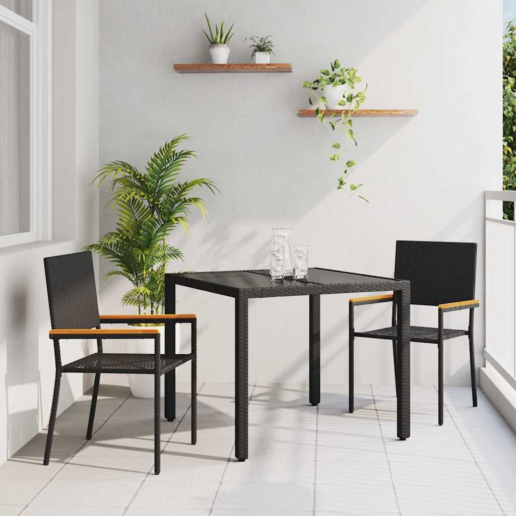 Conjunto De Comedor De Jardín 7 Pcs Ratán Sintético