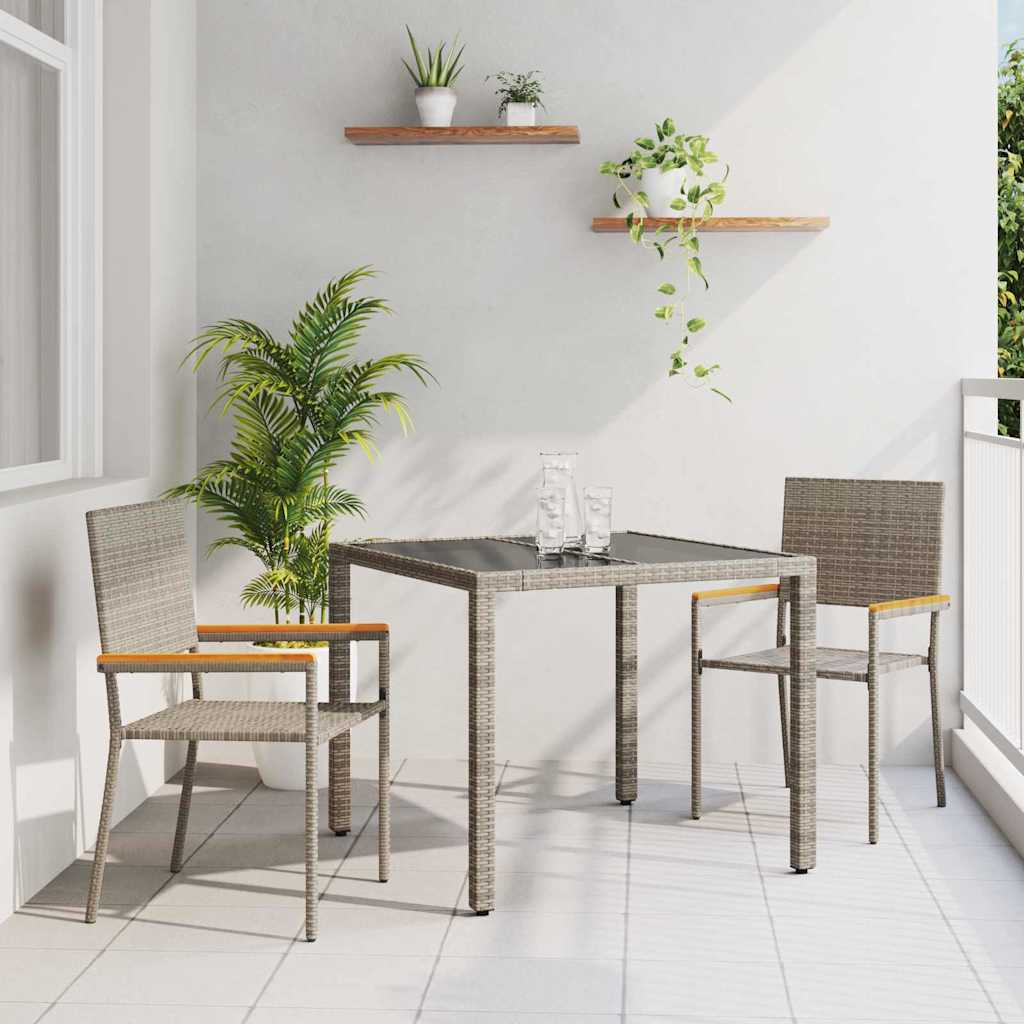 Conjunto De Comedor De Jardín 7 Pcs Ratán Sintético