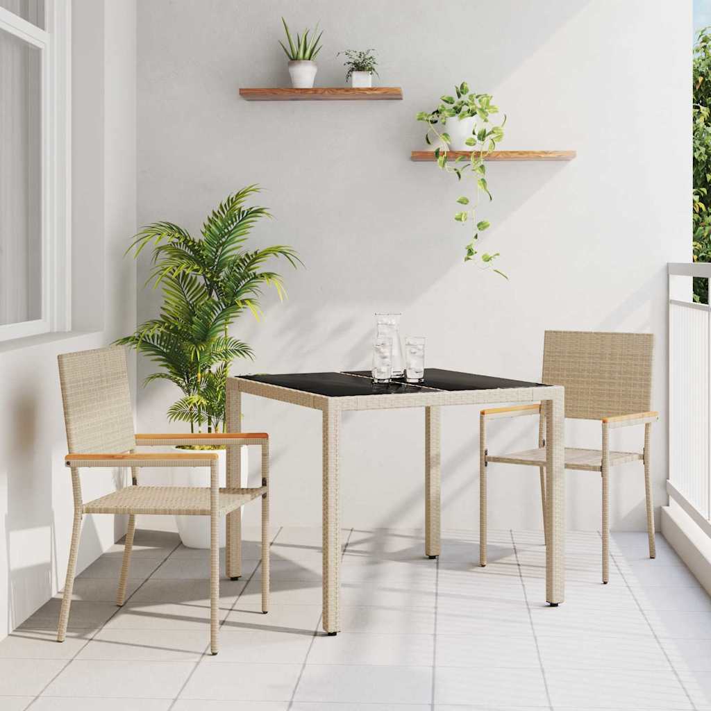 Conjunto De Comedor De Jardín 7 Pcs Ratán Sintético