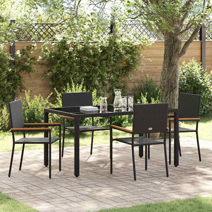 Conjunto De Comedor De Jardín 7 Pcs Ratán Sintético