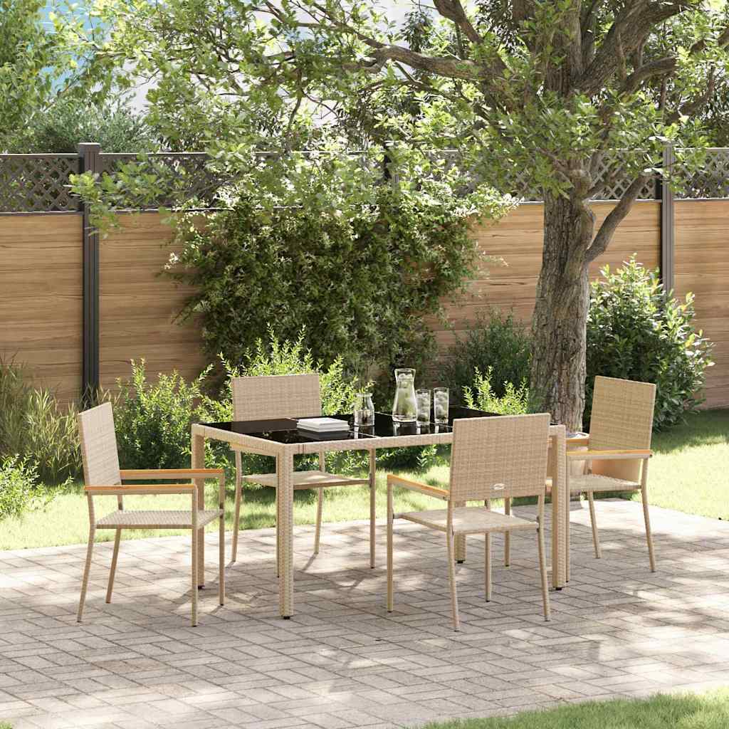 Conjunto De Comedor De Jardín 7 Pcs Ratán Sintético