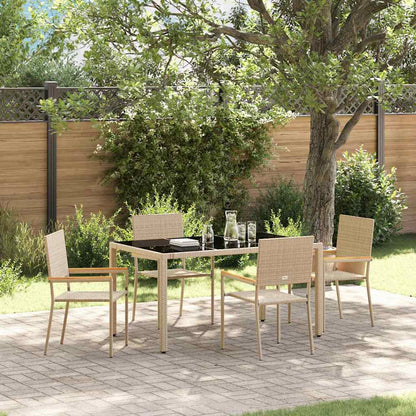 Conjunto De Comedor De Jardín 7 Pcs Ratán Sintético
