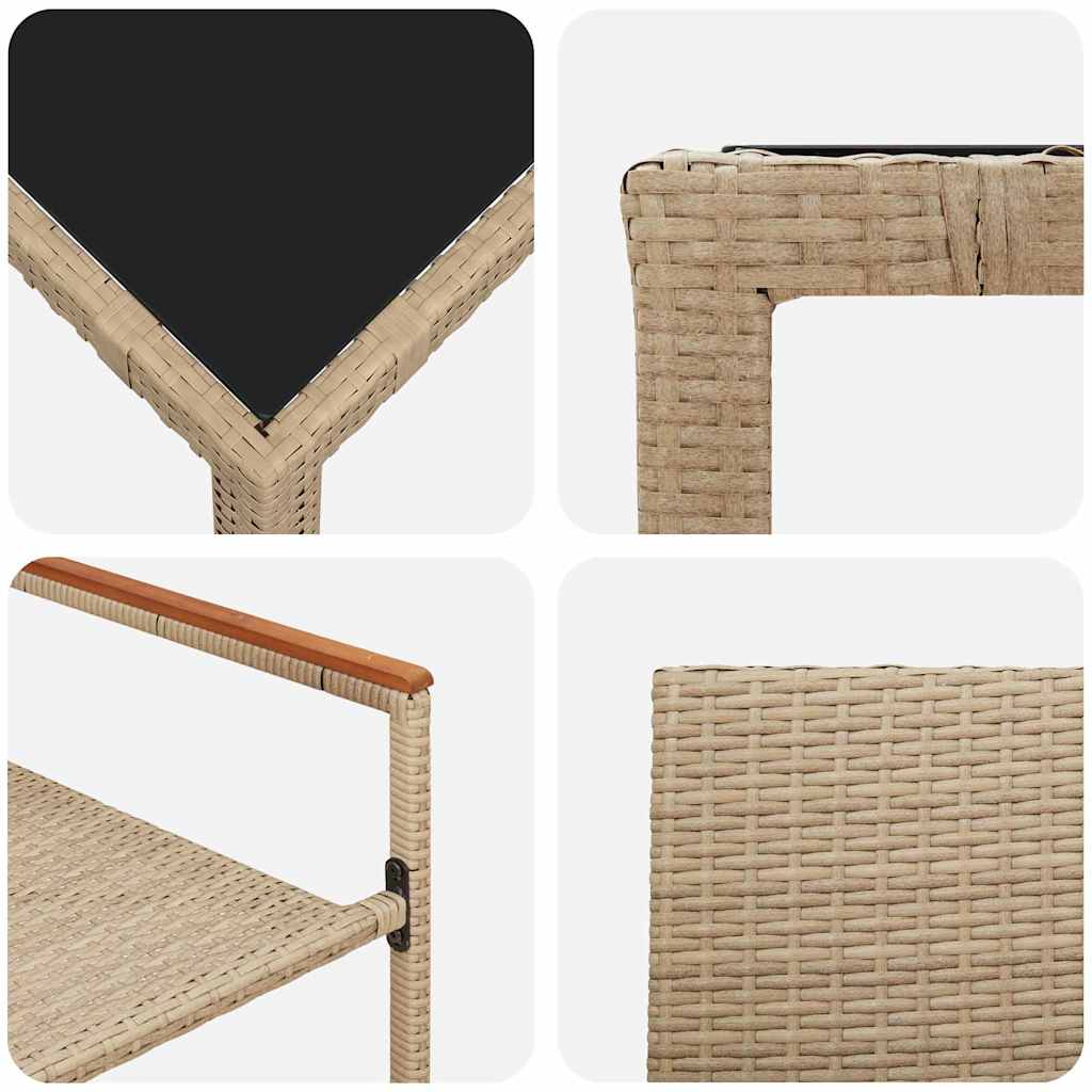 Conjunto De Comedor De Jardín 7 Pcs Ratán Sintético