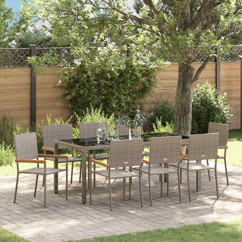 Conjunto De Comedor De Jardín 7 Pcs Ratán Sintético