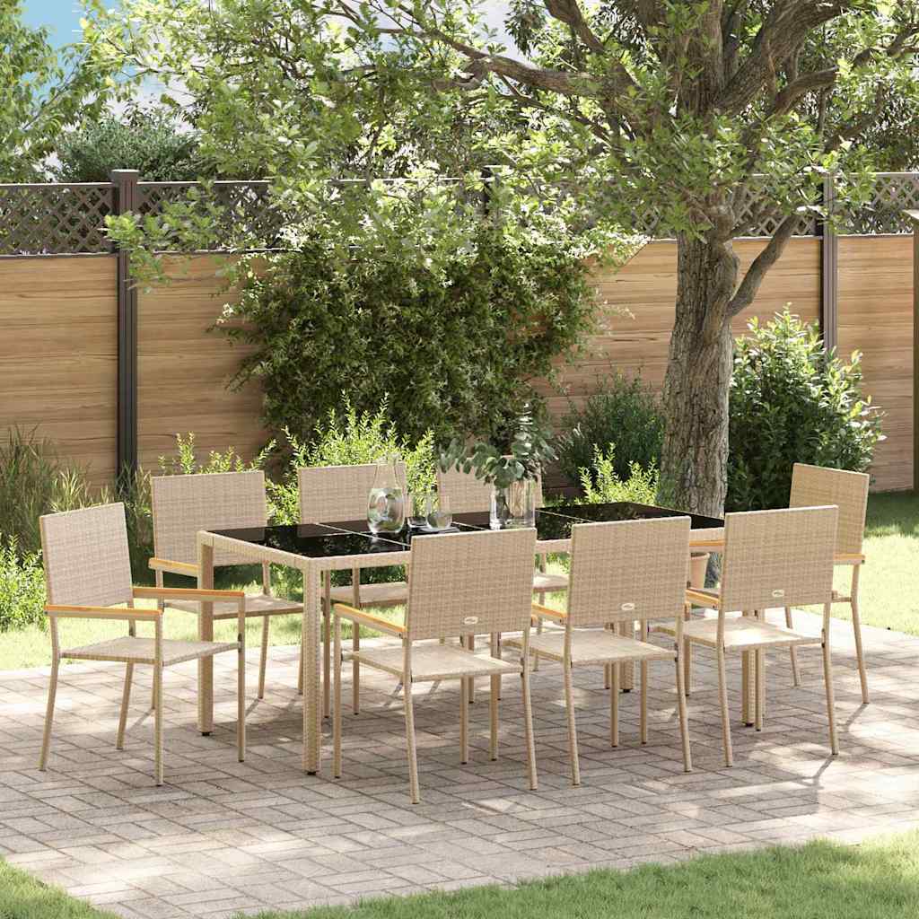 Conjunto De Comedor De Jardín 7 Pcs Ratán Sintético