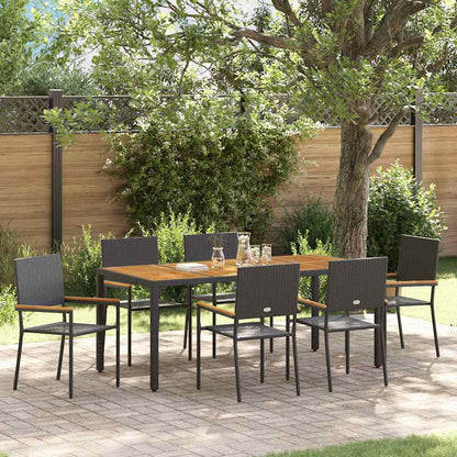 Conjunto De Comedor De Jardín 9 Pcs Ratán Sintético