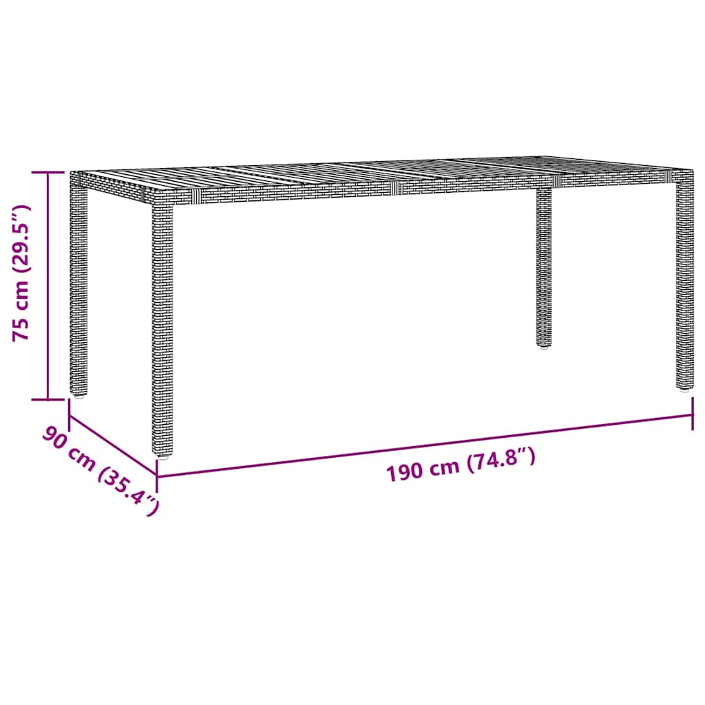 Conjunto De Comedor De Jardín 9 Pcs Ratán Sintético