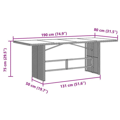 Conjunto De Comedor De Jardín 9 Pcs Ratán Sintético