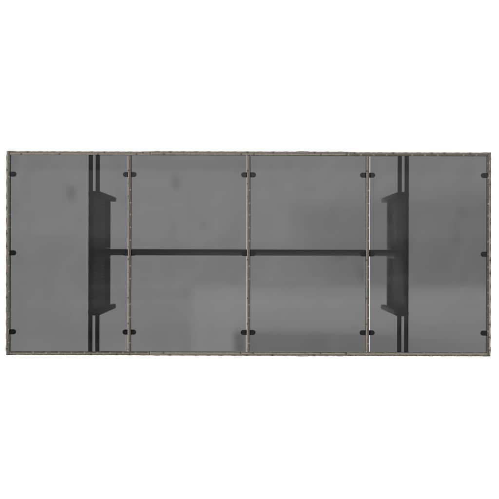 Conjunto De Comedor De Jardín 9 Pcs Ratán Sintético