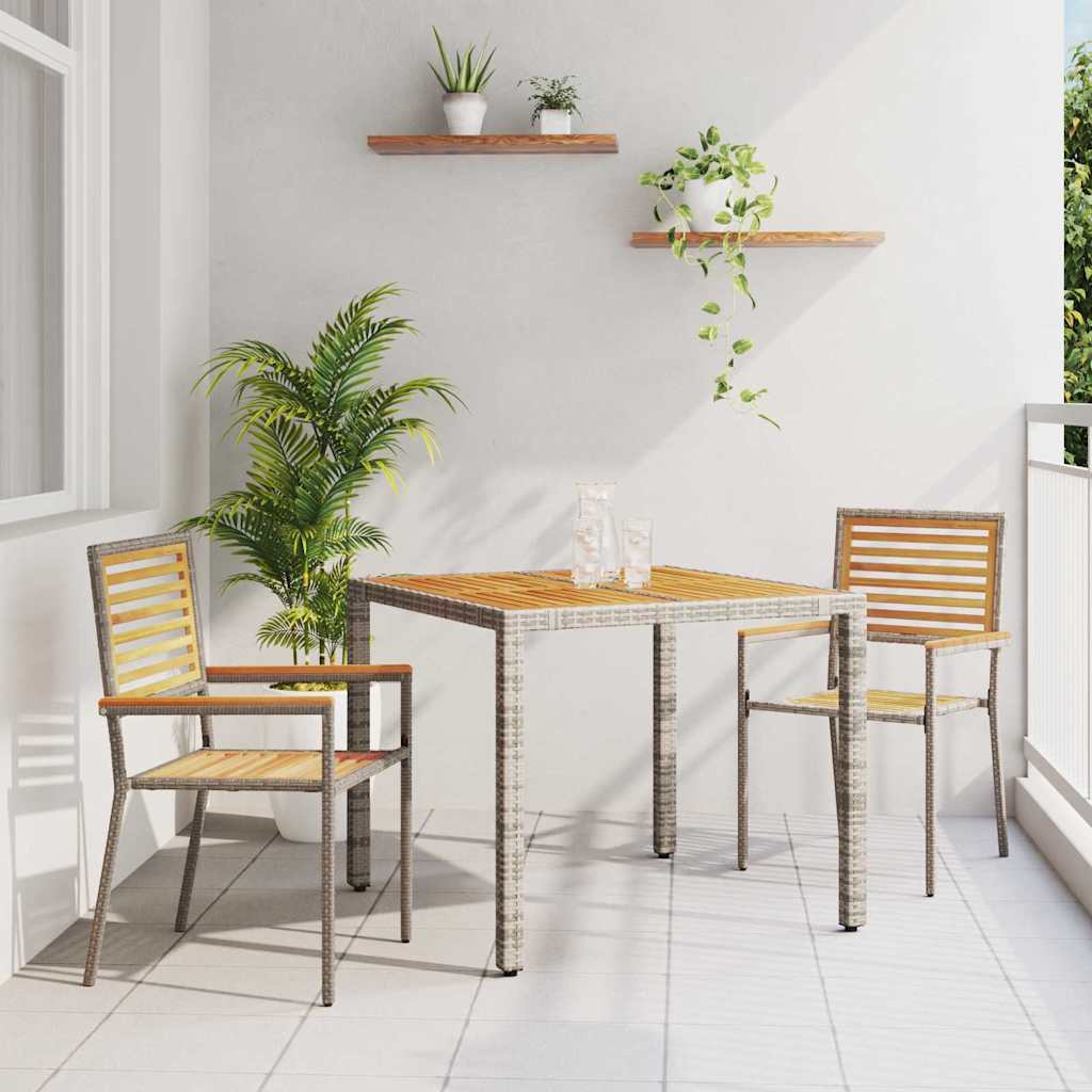 Conjunto De Comedor De Jardín 9 Pcs Y Marrón