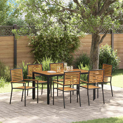 Conjunto De Comedor De Jardín 9 Pcs Y Marrón