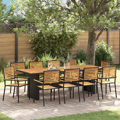 Conjunto De Comedor De Jardín 9 Pcs Y Marrón