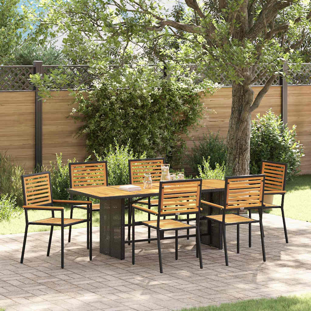 Conjunto De Comedor De Jardín 9 Pcs Y Marrón
