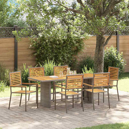 Conjunto De Comedor De Jardín 9 Pcs Y Marrón