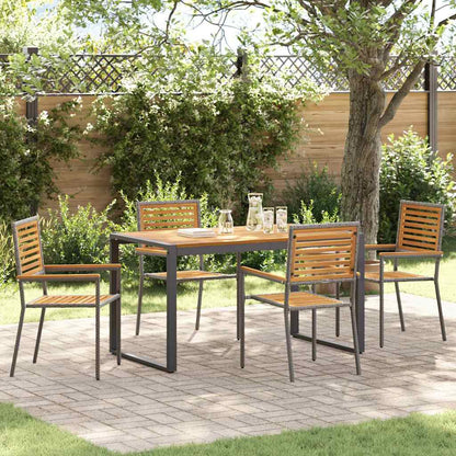 Conjunto De Comedor De Jardín 9 Pcs Y Marrón