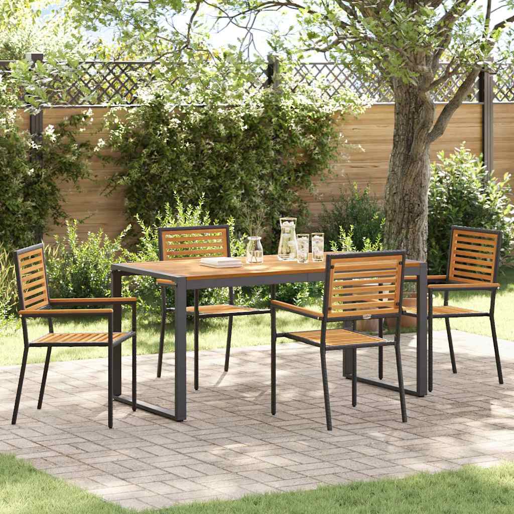 Conjunto De Comedor De Jardín 9 Pcs Y Marrón